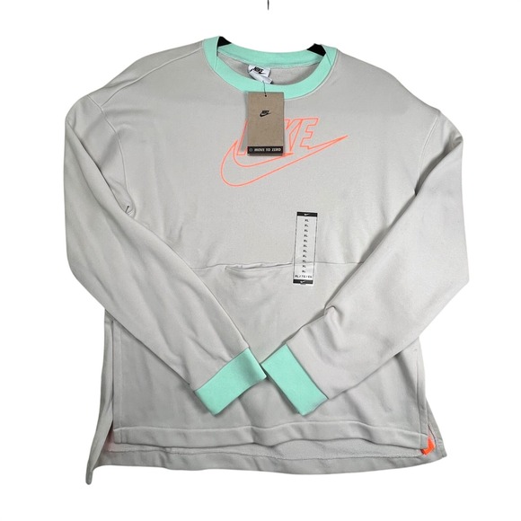 Nike Other - Nike FlyEase Youth XL Sweatshirt Light Iron Ore Mint Total Orange DM8539-072 NEW